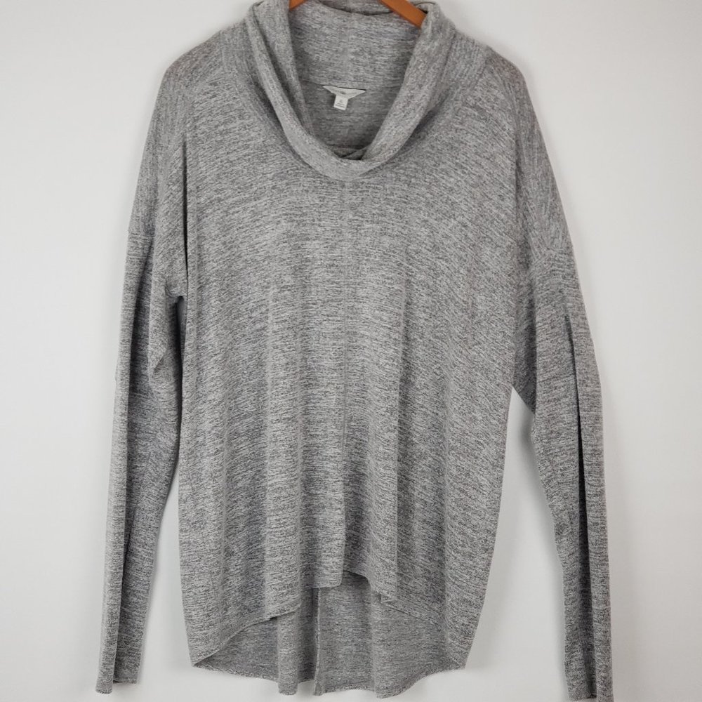 Lucky Lotus Cowl Neck Marbled Knit Tunic Top XL